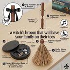 Animated Floating Witch Broomstick – Sound-Activated Dancing Halloween Broom with Smart Obstacle Avoidance