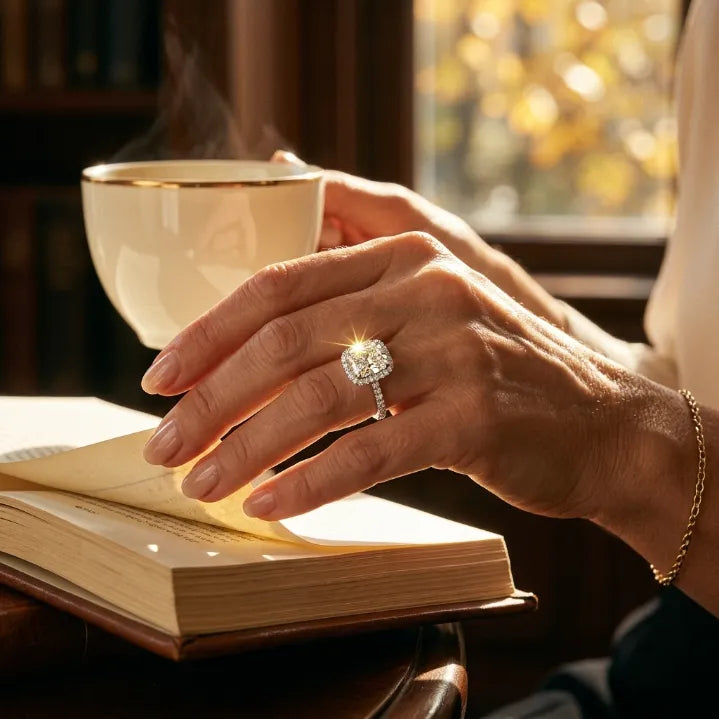 Timeless Cushion Cut Moissanite Ring – Comfort-Fit Vintage Engagement & Anniversary Band for Women