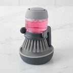 Palm Soap Dispensing Brush with Countertop Storage Caddy