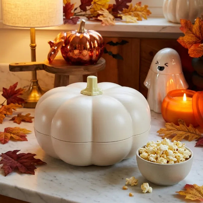 Multi-Functional Double-Layer Pumpkin Snack Container – Keeps Treats Separated & Fresh for Movie Nights