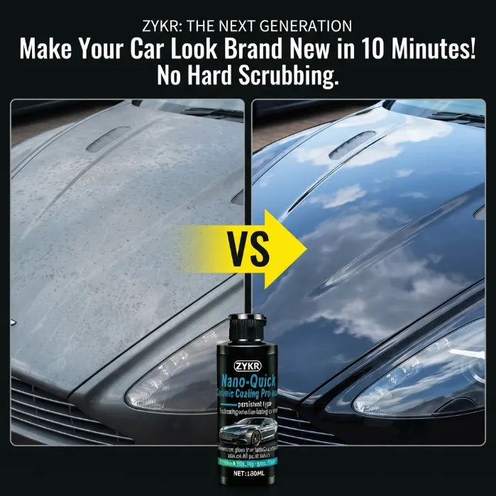 3-in-1 Quick Ceramic Spray: Instant Waterless Wash, Diamond Shine & Nano Protection for Cars & Home