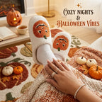 Spooky Cozy Plush Pumpkin House Slippers - Soft Fleece Non-Slip Halloween Footwear