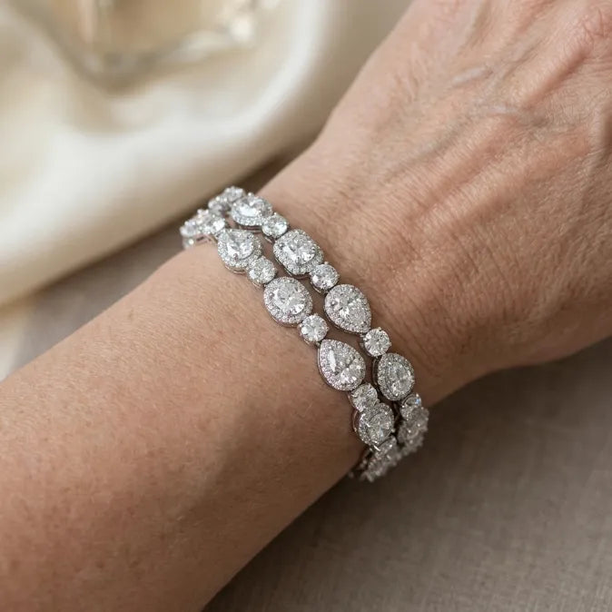 Brilliant Multi-Shape Diamond Simulant Tennis Bracelet -Last Day Sale-90% OFF🔥