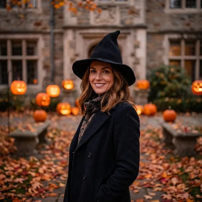 Modern Wide-Brim Witch Hat | Breathable, Shape-Regulating & All-Day Comfortable Costume & Fashion Accessory