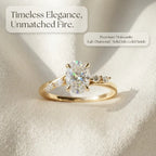 2.5 CT Oval Cut Moissanite Engagement Ring — Flora Twist Band, 14K Gold Finish (Everyday Luxury)