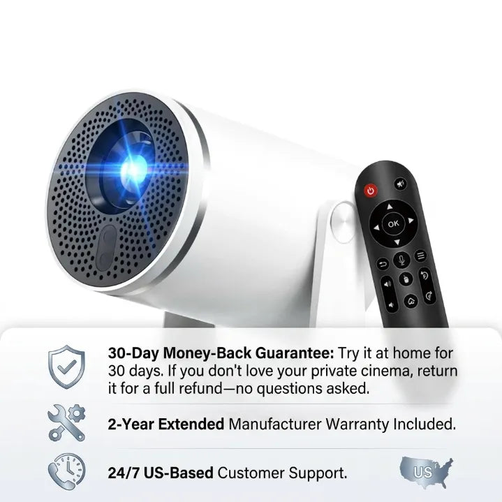 Halloween Edition Smart 1080P Mini Projector | 220° Rotatable Auto-Focus Outdoor & Window Movie Theater for Bedroom, Camping & Parties