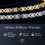Moissanite XOXO Infinite Bracelet | D-Color VVS1 Tennis Bracelet with Secure Dual-Buckle