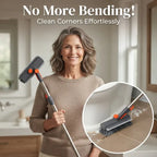3-in-1 Long Handle Scrub Brush with Squeegee - Ergonomic L-Shaped Floor & Tile Scrubber for Bathroom, Shower, Grout & Baseboards (No Bending Required)