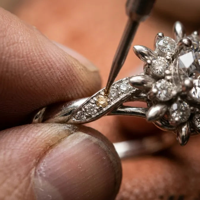 The Eternal Crown Halo Ring – Hand-Set Artisan Solitaire