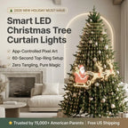 ✨Last Day 50% OFF✨ Smart LED Christmas Tree Curtain Lights | 60-Second Setup & App-Controlled Pixel Art