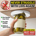 Under-Cabinet Jar Opener - Effortless 1-Second Lid Remover for Weak Hands & Arthritis (Concealed Space-Saving Design)