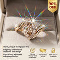 The Vintage Champagne Oval Ring — Ergonomic Bypass Fit for Swollen Knuckles & Everyday Comfort