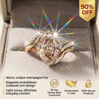 The Vintage Champagne Oval Ring — Ergonomic Bypass Fit for Swollen Knuckles & Everyday Comfort