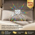 Exquisite Handcrafted Lotus VVS Moissanite Ring in 18K Gold Vermeil