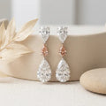 18K White Gold Pear-Cut Diamond Earrings with 1ct Rare Pink Diamond | GIA Certified