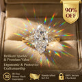 Fairy-Tale Marquise Cut Moissanite Ring | Elegant Twisted Vine Engagement Ring for Women | E Color VVS1 Sparkle