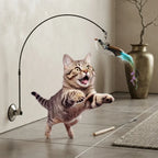 Interactive Suction Cup Flying Bird Cat Toy – 10-in-1 Hands-Free Feather Wand for Indoor Cats