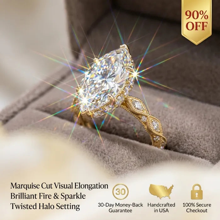 Timeless Marquise Cut Solitaire Ring | D/VVS1 Brilliant Diamond Elegance