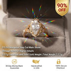 🔥 LAST DAY — 90% OFF 🔥 Vintage 2.57ct Marquise Step Cut Heirloom Engagement Ring in 18K Gold