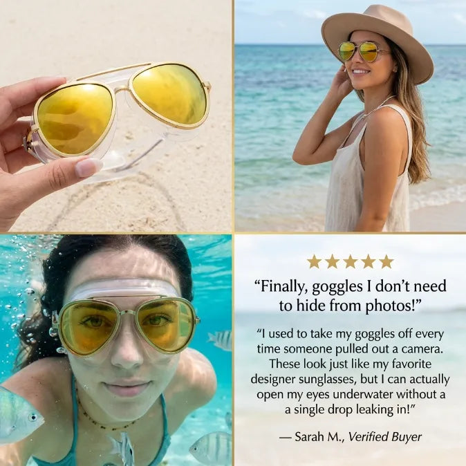 Polarized Aviator Swim Goggles – Anti-Fog, 100% Leak-Proof & Zero Eye Pressure