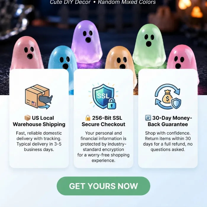 20-Piece Set of Glow-in-the-Dark Mini Ghost Figurines | Cute Halloween Desktop and Home Decor