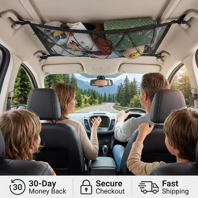 Transform Your Messy Car into a Spacious Oasis – The Ultimate Ceiling Cargo Net