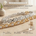 Moissanite XOXO Infinite Bracelet | D-Color VVS1 Tennis Bracelet with Secure Dual-Buckle