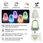 20-Piece Set of Glow-in-the-Dark Mini Ghost Figurines | Cute Halloween Desktop and Home Decor