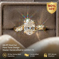 2.5 CT Oval Cut Moissanite Engagement Ring — Flora Twist Band, 14K Gold Finish (Everyday Luxury)