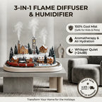 Volcano Flame Essential Oil Diffuser & Cool Mist Humidifier | Warm Ambient Flame Light
