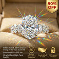 Timeless Oval Moissanite Upgrade Ring with Hidden Halo & Eternity Band