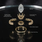The Empress Marquise Silhouette Ring — Finger-Lengthening 4mm Comfort Band