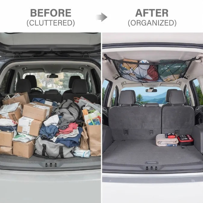 Transform Your Messy Car into a Spacious Oasis – The Ultimate Ceiling Cargo Net