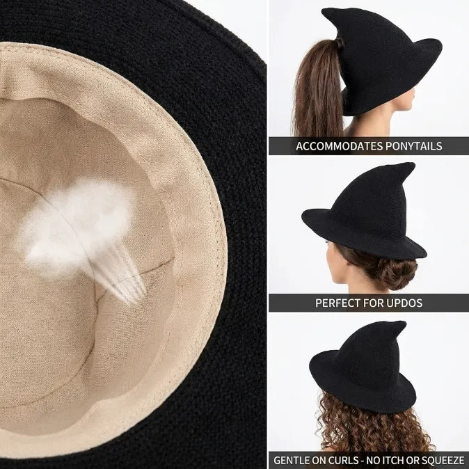 Modern Wide-Brim Witch Hat | Breathable, Shape-Regulating & All-Day Comfortable Costume & Fashion Accessory