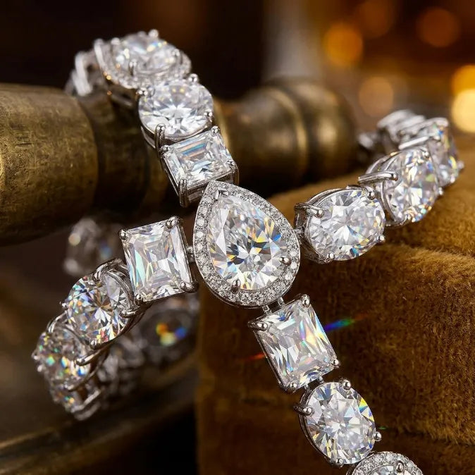 Brilliant Multi-Shape Diamond Simulant Tennis Bracelet -Last Day Sale-90% OFF🔥
