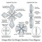 Kite-Cut Moissanite Cross Necklace | VVS1 Diamond Brilliance 925 Sterling Silver