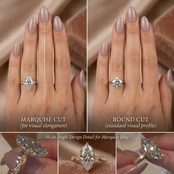 Timeless Marquise Cut Solitaire Ring | D/VVS1 Brilliant Diamond Elegance