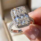 🔥 LAST DAY — 90% OFF 🔥Radiant Hidden Halo Solitaire Engagement Ring | Radiant Cut Luxury Diamond Ring in 14K Gold
