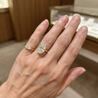 Modern V-Tip Marquise Accent Ring | Stackable Pinky & Wedding Band Companion