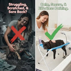 Foldable Pet Grooming & Bathing Stand – Portable Anti-Sway Bath Hammock Station with Harness for Cats & Small Dogs