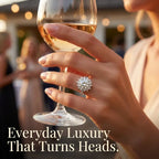 Handcrafted Vine Halo Moissanite Ring – 2.65 Refractive Index Sparkle, Hypoallergenic Comfort Fit