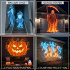Dual-Lens Holographic Halloween Projector – 30-Second Plug & Play Ghost & Skull Light for Indoor & Outdoor Decor