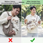 Hands-Free Dog Shoulder Harness Carrier – 2-in-1 Breathable Mesh Front Bag & Vest with Adjustable Strap for Small Dogs & Puppies-Last Day Sale-90% OFF🔥