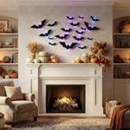 Light-Up 3D Halloween Bat Wall Decals with Twinkling LED Lights – 100% Wall-Safe & Reusable