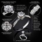 Exquisite Handcrafted Lotus VVS Moissanite Ring in 18K Gold Vermeil