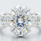 Timeless Oval Moissanite Upgrade Ring with Hidden Halo & Eternity Band