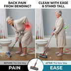 3-in-1 Long Handle Scrub Brush with Squeegee - Ergonomic L-Shaped Floor & Tile Scrubber for Bathroom, Shower, Grout & Baseboards (No Bending Required)