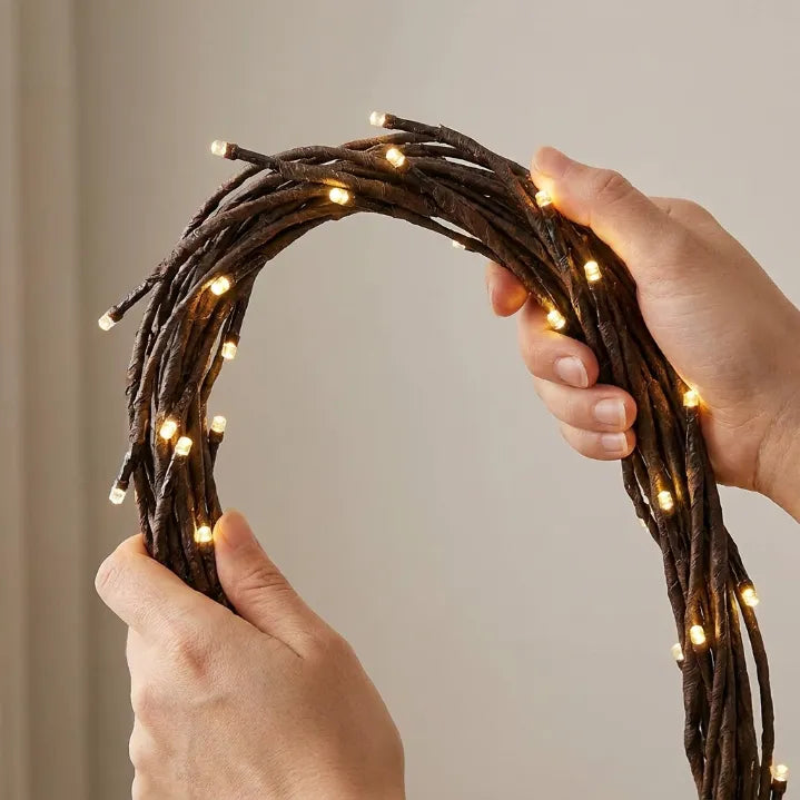 Lighted Willow Vine Wall Garland – Flexible 144 LED Tree Branch Lights with Remote & Timer for Cozy Room & Holiday Decor