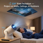 Halloween Edition Smart 1080P Mini Projector | 220° Rotatable Auto-Focus Outdoor & Window Movie Theater for Bedroom, Camping & Parties
