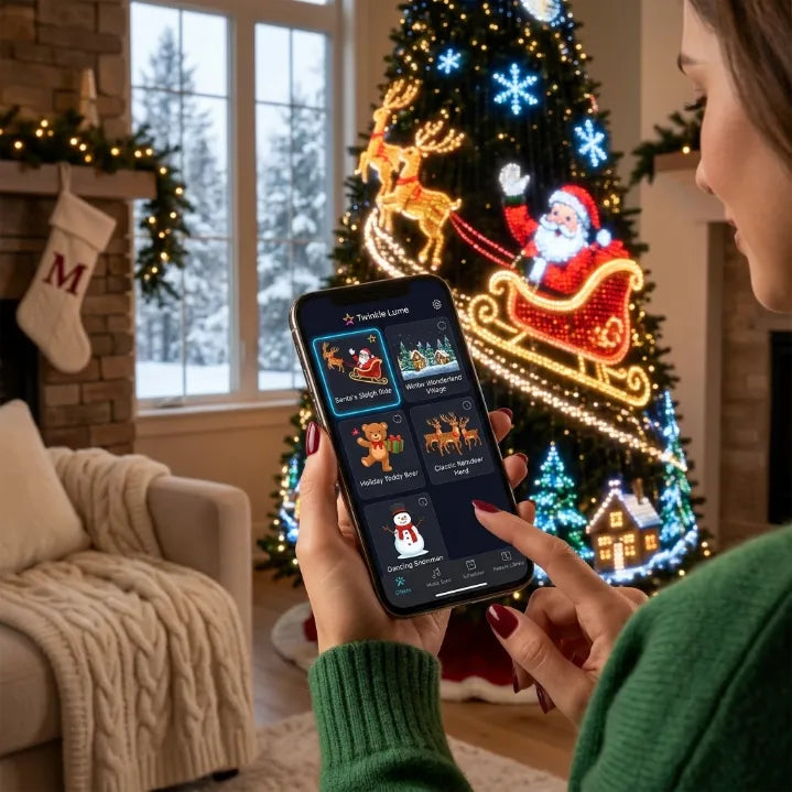 ✨Last Day 50% OFF✨ Smart LED Christmas Tree Curtain Lights | 60-Second Setup & App-Controlled Pixel Art